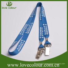 Factory direct sale personalized two clip lanyard/double clip lanyard